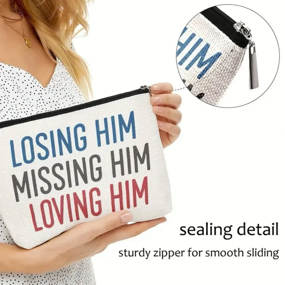 Cosmetic/ Travel Bag with Zipper & Print of Taylor Swift’s Lyrics Song Red NEW